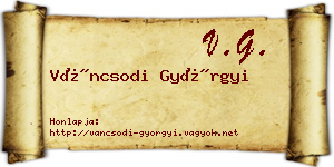 Váncsodi Györgyi névjegykártya
