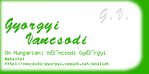 gyorgyi vancsodi business card